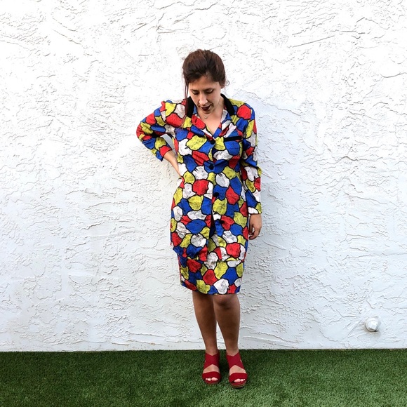 Vintage Abstract Two Piece Set - Picture 2 of 6